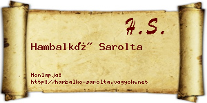 Hambalkó Sarolta névjegykártya