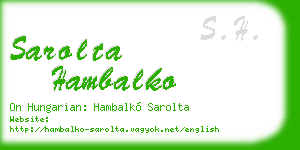 sarolta hambalko business card